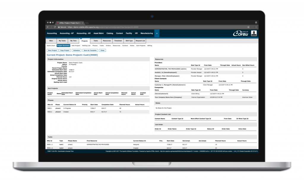 Contoh ERP open source: Apache OFBiz