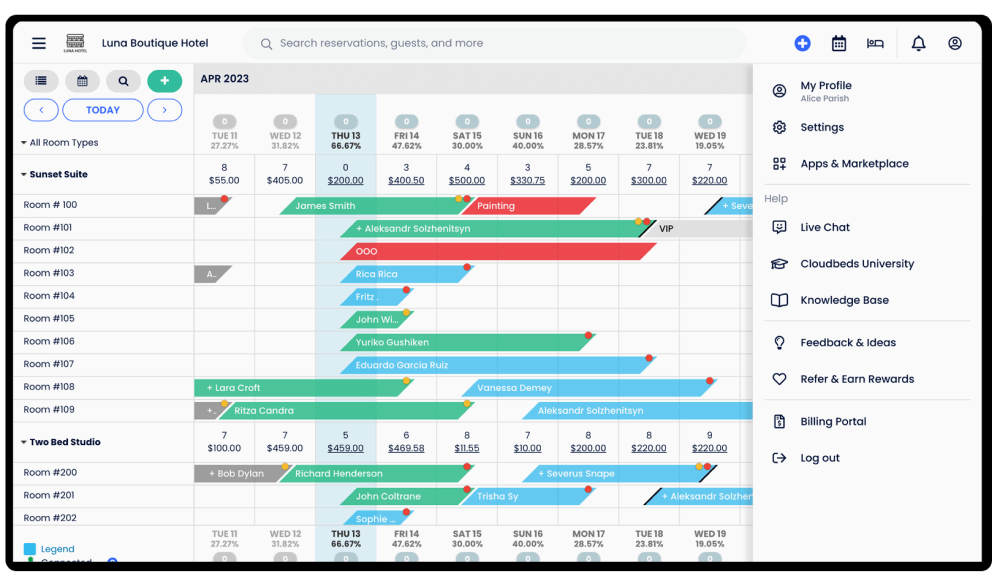 hotel management software cloudbeds